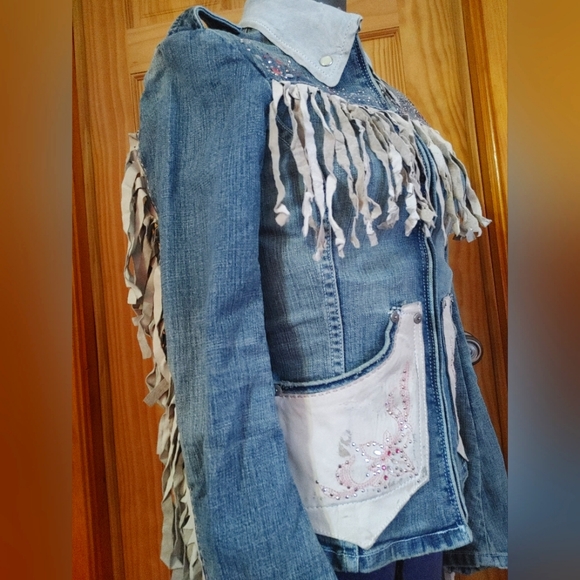 Parasuco Denim Jean Jacket Western Boho Tassels Beaded cowgirl NEW tags Canada - Picture 5 of 9